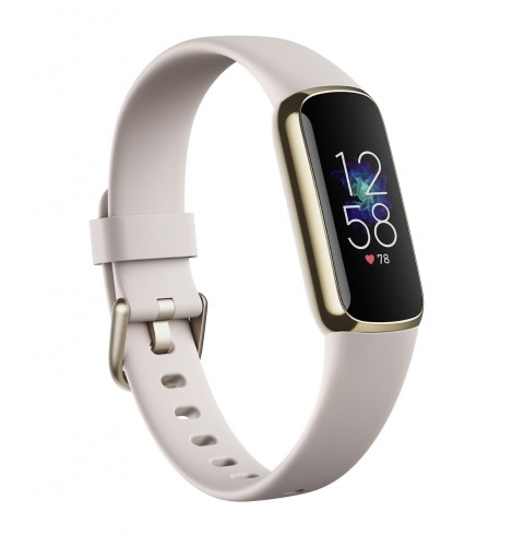 Fitbit Luxe AMOLED Braccialetto per rilevamento di attività Oro, Bianco