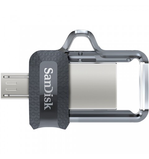 SanDisk Ultra Dual m3.0 lecteur USB flash 16 Go USB Type-A Micro-USB 3.2 Gen 1 (3.1 Gen 1) Noir, Argent, Transparent