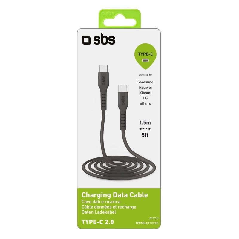 SBS TECABLETCC20K USB Kabel 1,5 m USB 2.0 USB C Schwarz