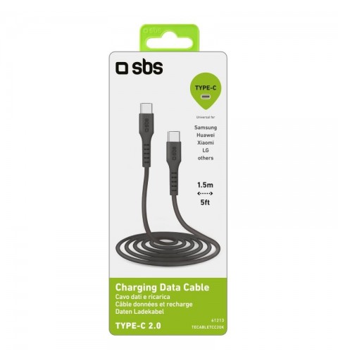 SBS TECABLETCC20K USB cable 1.5 m USB 2.0 USB C Black