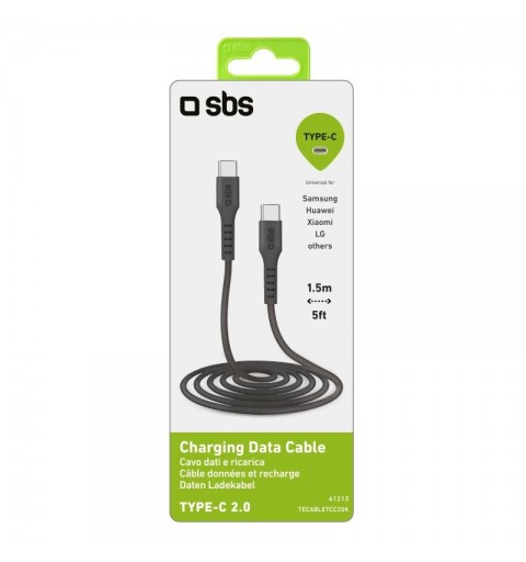 SBS TECABLETCC20K USB Kabel 1,5 m USB 2.0 USB C Schwarz