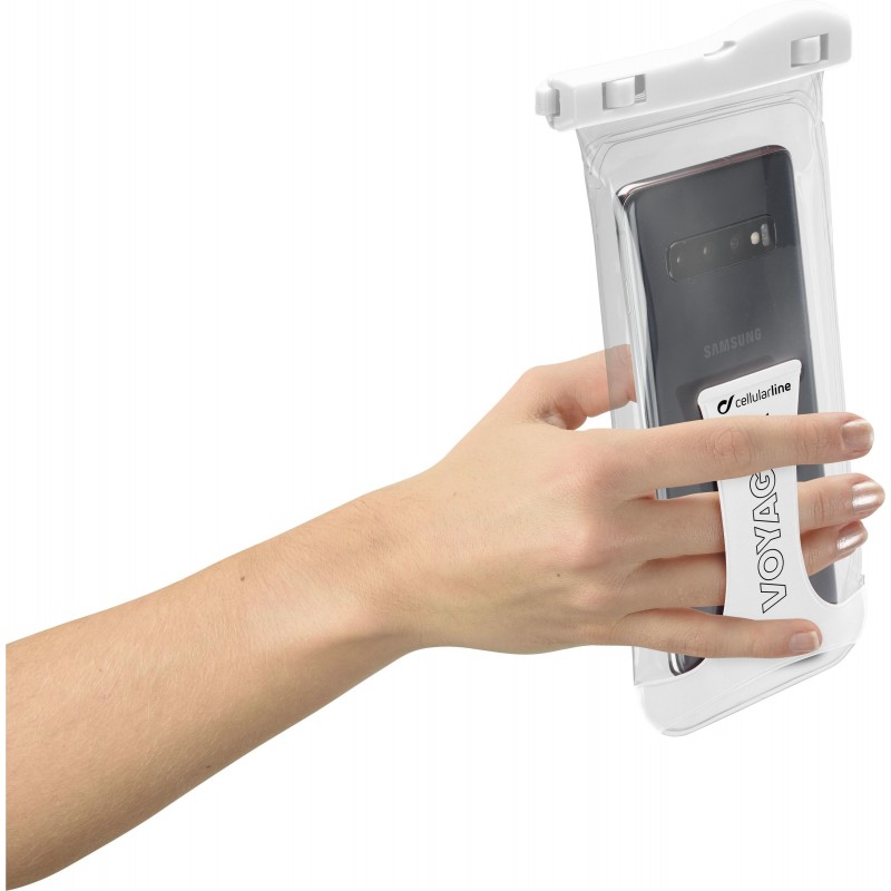 Cellularline Voyager - Universale Custodia Impermeabile per Smartphone Bianco