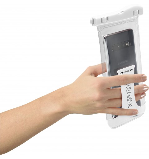 Cellularline Voyager - Universale Custodia Impermeabile per Smartphone Bianco