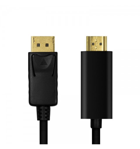 LogiLink CV0126 adaptador de cable de vídeo 1 m DisplayPort HDMI tipo A (Estándar) Negro