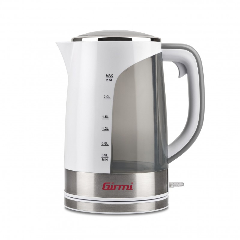 Girmi BL90 electric kettle 2.5 L 2200 W Stainless steel, White