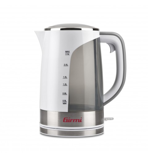 Girmi BL90 electric kettle 2.5 L 2200 W Stainless steel, White