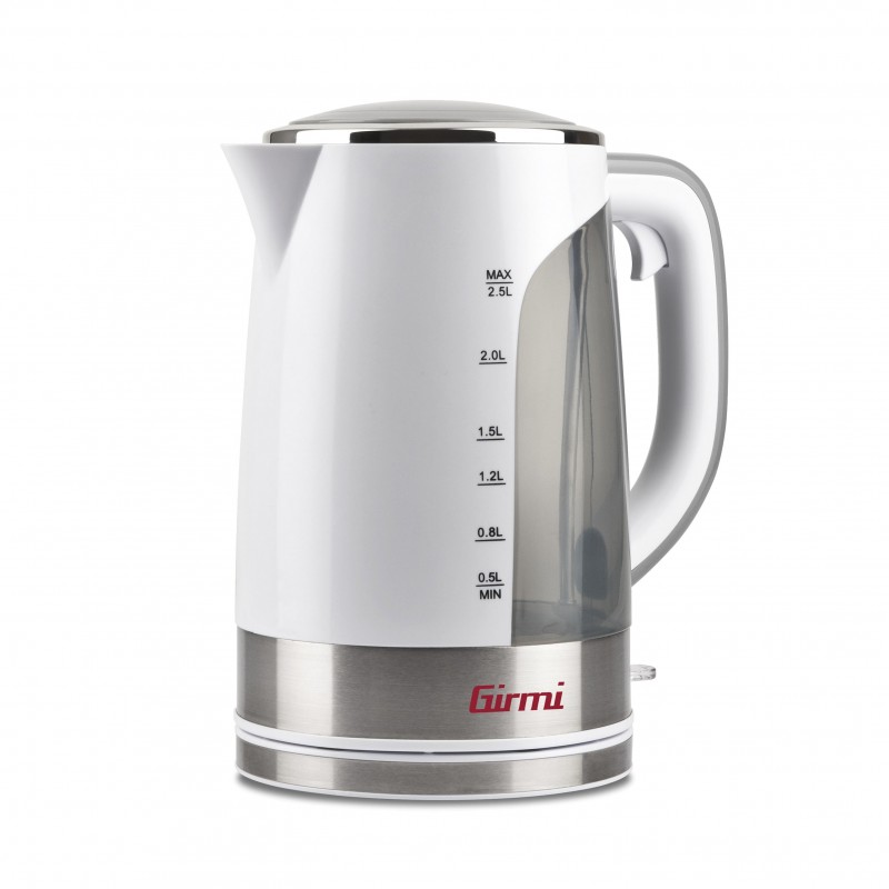 Girmi BL90 electric kettle 2.5 L 2200 W Stainless steel, White