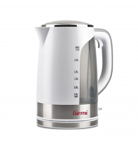 Girmi BL90 electric kettle 2.5 L 2200 W Stainless steel, White