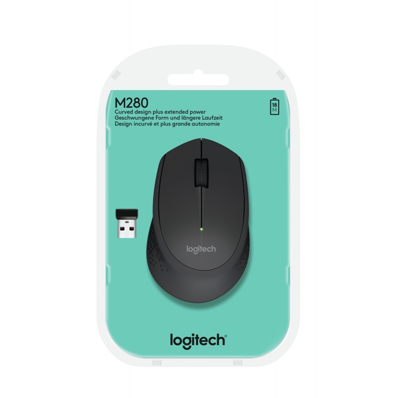 Logitech Wireless Mouse M280 Maus rechts RF Wireless Optisch 1000 DPI