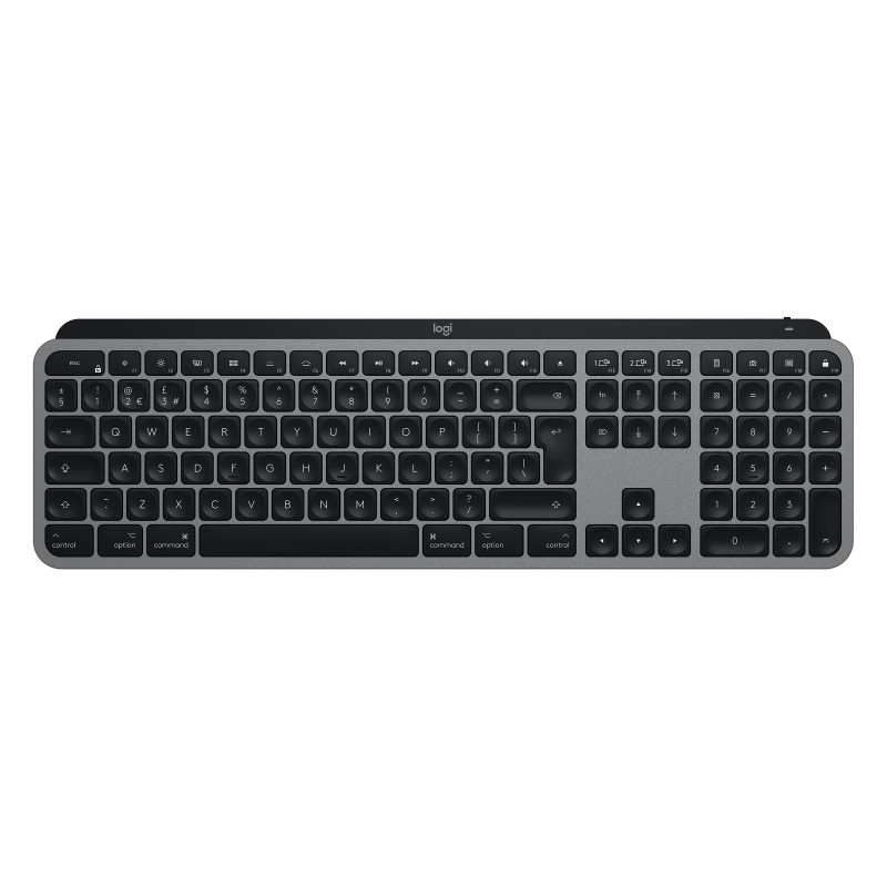 Logitech MX Keys for Mac Advanced Wireless Illuminated keyboard RF Wireless + Bluetooth QWERTY Italian Grey