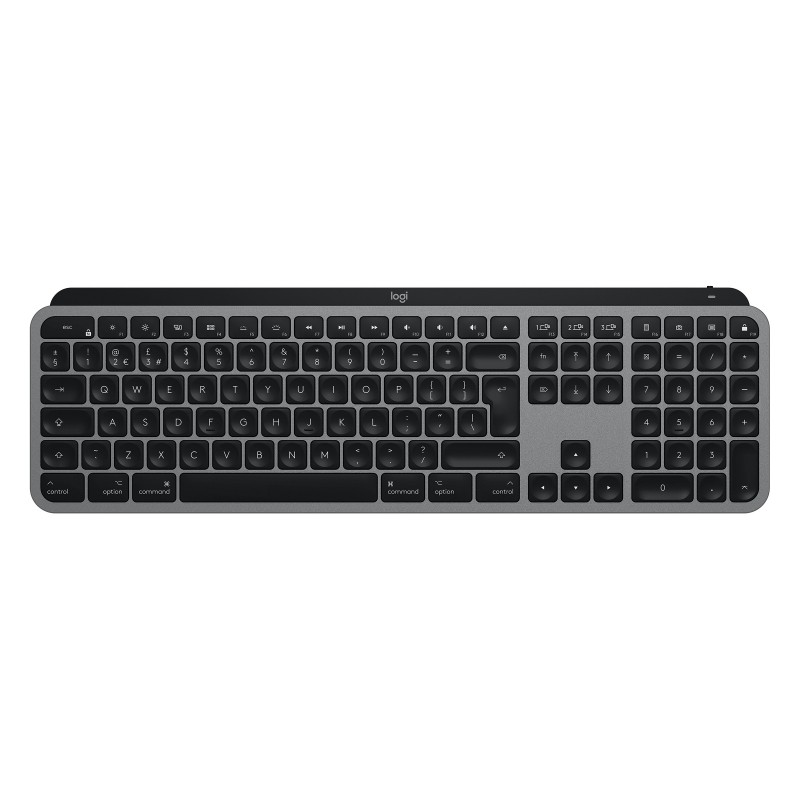 Logitech MX Keys for Mac Advanced Wireless Illuminated Keyboard Tastatur RF Wireless + Bluetooth QWERTY Italienisch Grau