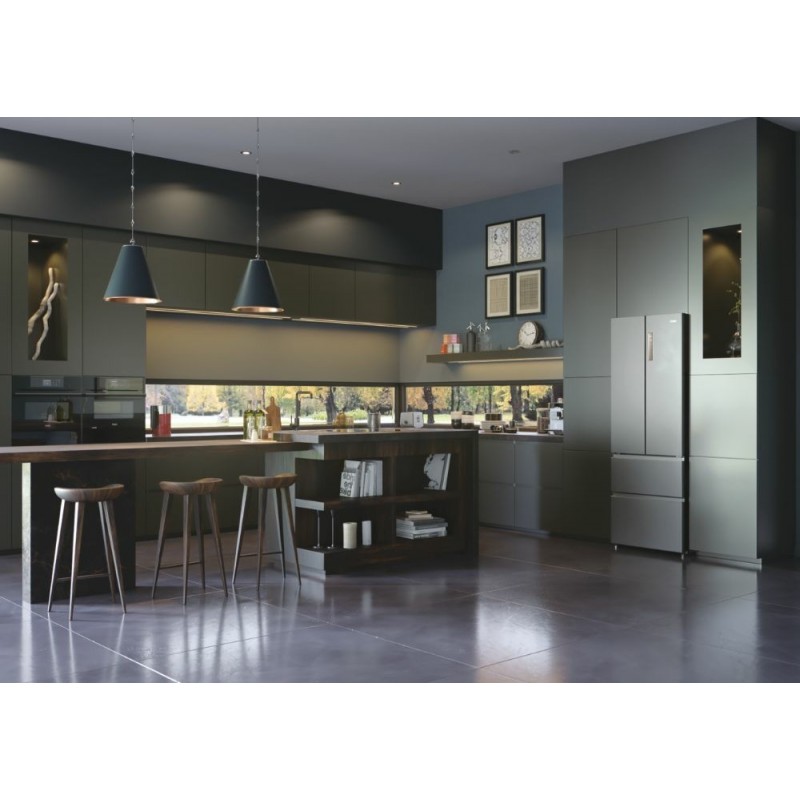 Haier HB17FPAAA nevera puerta lado a lado Independiente 446 L E Platino, Acero inoxidable