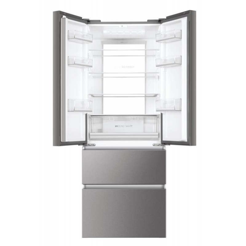 Haier HB17FPAAA side-by-side refrigerator Freestanding 446 L E Platinum, Stainless steel