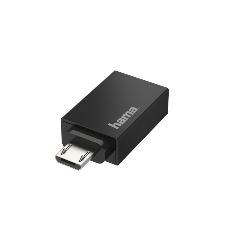 Hama 00200307 cambiador de género para cable Micro-USB USB tipo A Negro