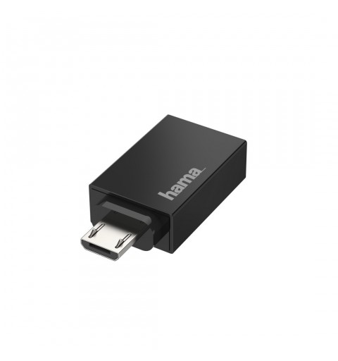 Hama 00200307 cambiador de género para cable Micro-USB USB tipo A Negro