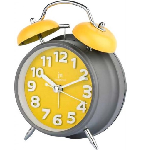 Lowell Justaminute JA7060-G reloj de repisa o sobre mesa Reloj de sobremesa de cuarzo Alrededor Gris, Amarillo