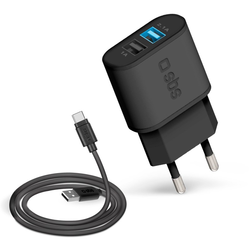 SBS USB travel charging kit with Type-C cable