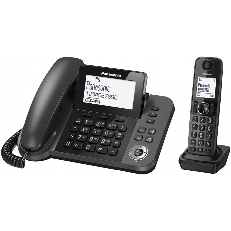 Panasonic KX-TGF310 Téléphone DECT Identification de l'appelant Noir