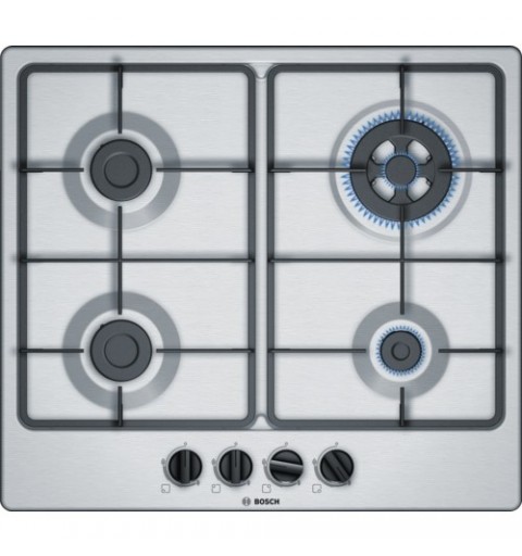 Bosch Serie 4 PGH6B5B60 hob Black, Stainless steel Built-in Gas 4 zone(s)