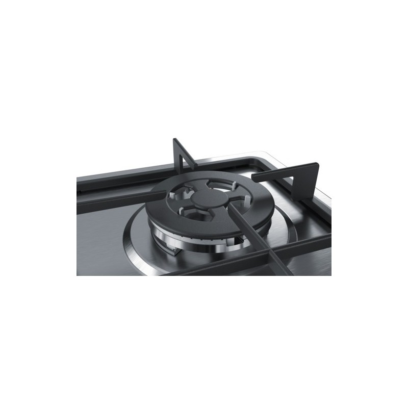 Bosch Serie 4 PGH6B5B60 hob Black, Stainless steel Built-in Gas 4 zone(s)