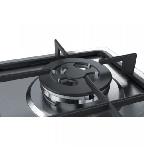 Bosch Serie 4 PGH6B5B60 hob Black, Stainless steel Built-in Gas 4 zone(s)