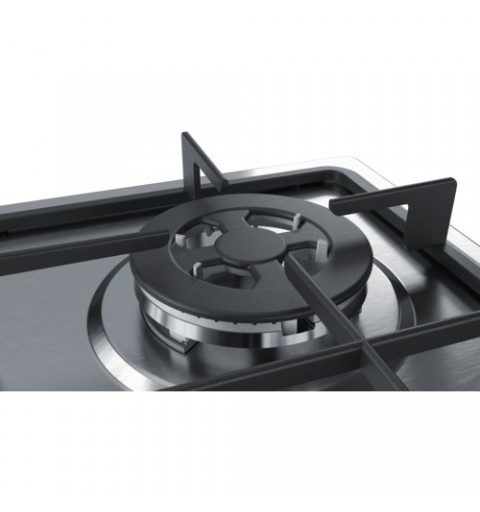 Bosch Serie 4 PGH6B5B60 hobs Negro, Acero inoxidable Integrado Encimera de gas 4 zona(s)