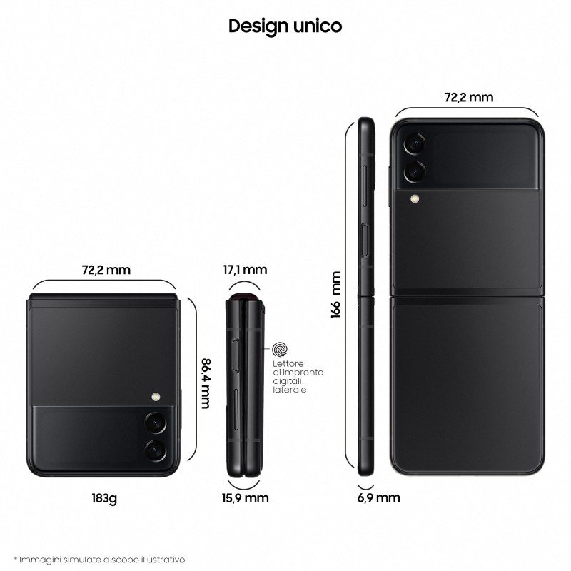 TIM Samsung Galaxy Z Flip3 5G 17 cm (6.7") SIM singola Android 11 USB tipo-C 8 GB 256 GB 3300 mAh Nero