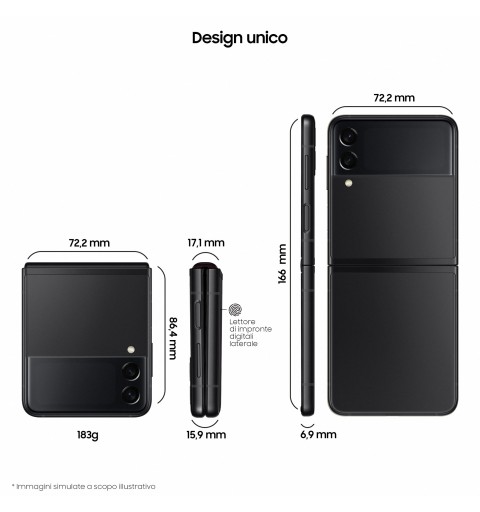 TIM Samsung Galaxy Z Flip3 5G 17 cm (6.7") SIM singola Android 11 USB tipo-C 8 GB 256 GB 3300 mAh Nero