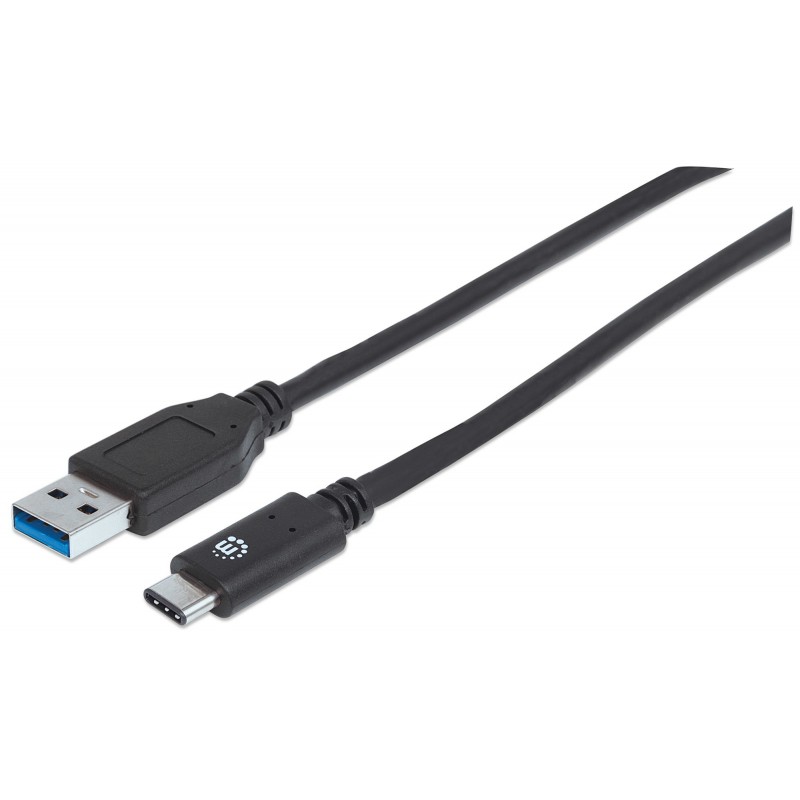 Manhattan USB 3.1 Gen2, 1 m câble USB USB 3.2 Gen 2 (3.1 Gen 2) USB A USB C Noir