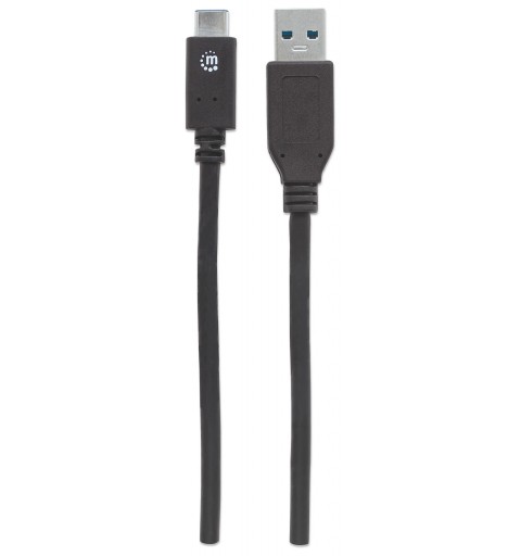 Manhattan USB-C to USB-A Cable, 1m, Male to Male, 10 Gbps (USB 3.2 Gen2 aka USB 3.1), 3A (fast charging), Equivalent to