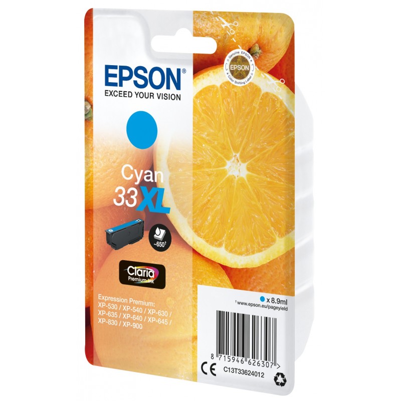 Epson Oranges Singlepack Cyan 33XL Claria Premium Ink