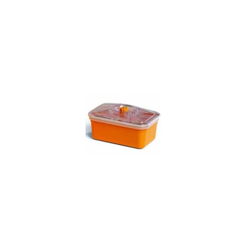 Reber 6750A recipiente per cibo Rettangolare Scatola Arancione, Trasparente 1 pz