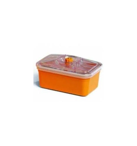 Reber 6750A recipiente per cibo Rettangolare Scatola Arancione, Trasparente 1 pz