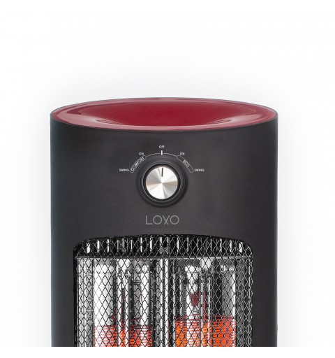 Argoclima 191070203 appareil de chauffage Intérieure Noir, Rouge 800 W Chauffage d'appoint électrique à quartz