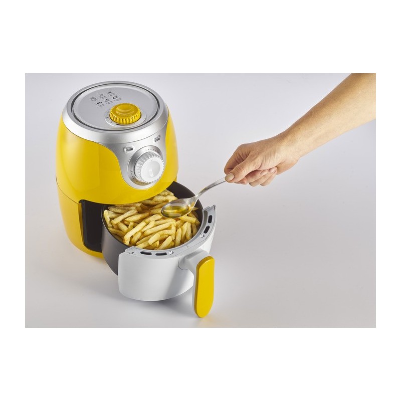 Ariete Airy fryer mini Eins Eine(r) 2 l Eigenständig 1000 W Heißluftfritteuse Silber, Weiß, Gelb