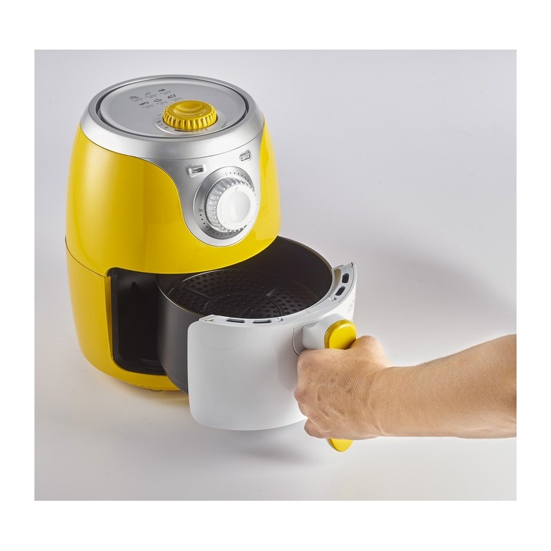 Ariete Airy fryer mini Sencillo 2 L Independiente 1000 W Freidora de aire caliente Plata, Blanco, Amarillo