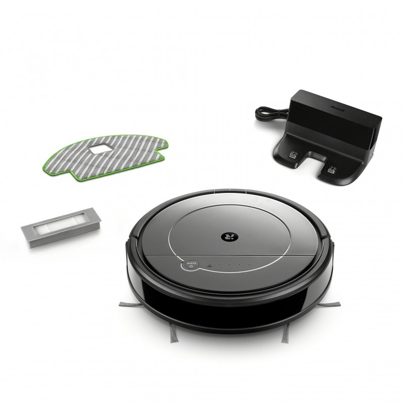 iRobot Roomba Combo robot aspirateur 0,45 L Sac à poussière Noir, Gris