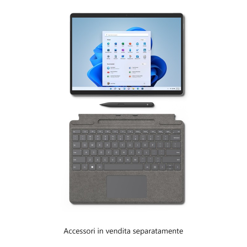 Microsoft Surface Pro 8 128 GB 33 cm (13") Intel Core i5 8 GB Wi-Fi 6 (802.11ax) Windows 11 Home Platino