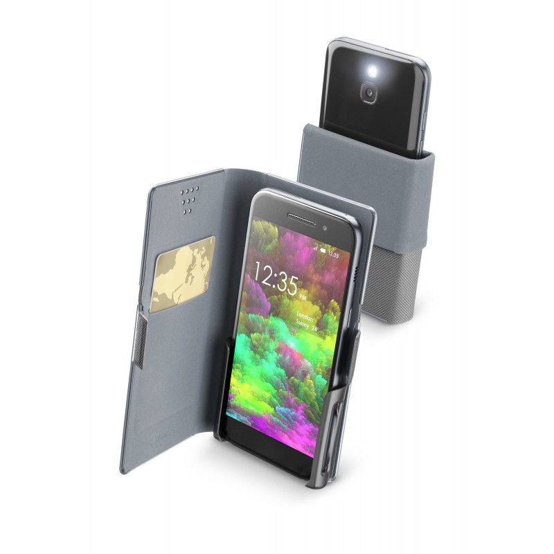 Cellularline Slide & Click coque de protection pour téléphones portables Folio porte carte Noir