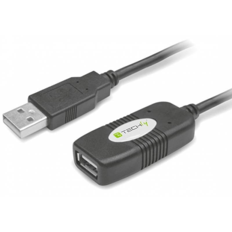 Techly IUSB-REP10TY USB Kabel 10 m USB 2.0 USB A Schwarz