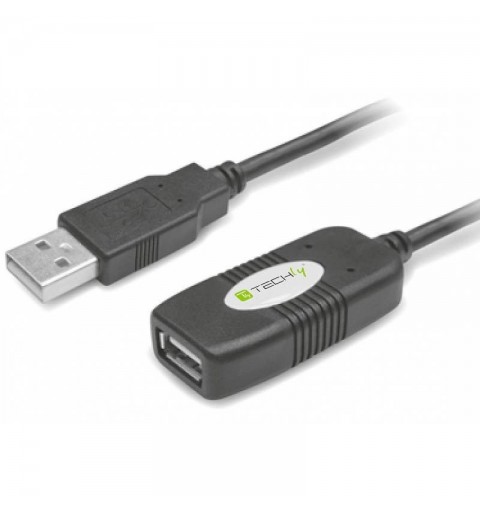 Techly IUSB-REP10TY câble USB 10 m USB 2.0 USB A Noir