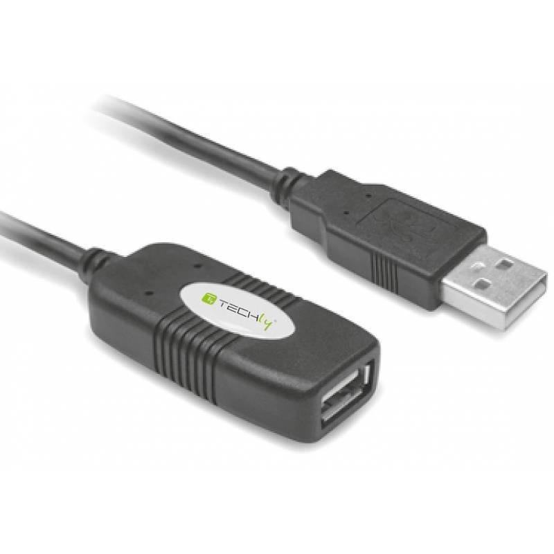 Techly IUSB-REP10TY cable USB 10 m USB 2.0 USB A Negro