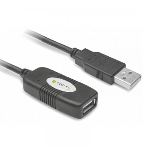 Techly IUSB-REP10TY câble USB 10 m USB 2.0 USB A Noir