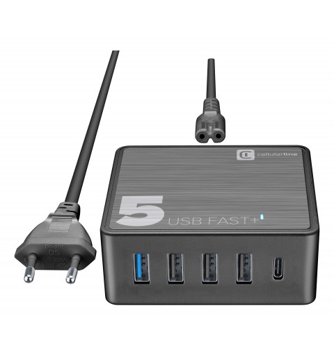 Cellularline Multipower 5 Fast+ - MacBook, iPhone, Samsung, Huawei and other Smartphones and Tablets Caricabatterie da rete