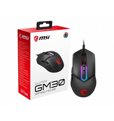 MSI Clutch GM30 Maus rechts USB Typ-A Optisch 6200 DPI