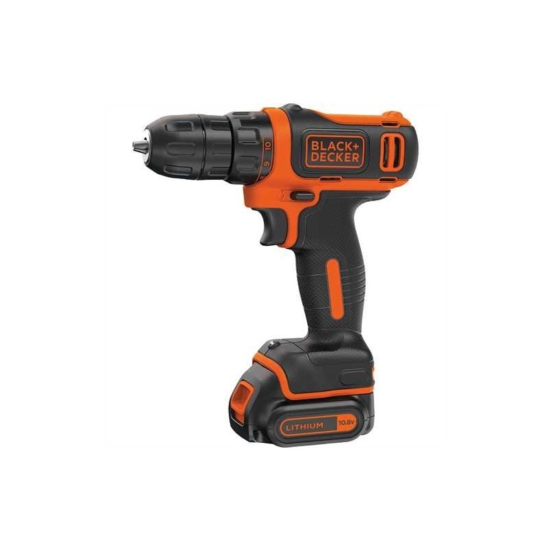 Black & Decker BDCDD12 Sans clé Noir, Orange