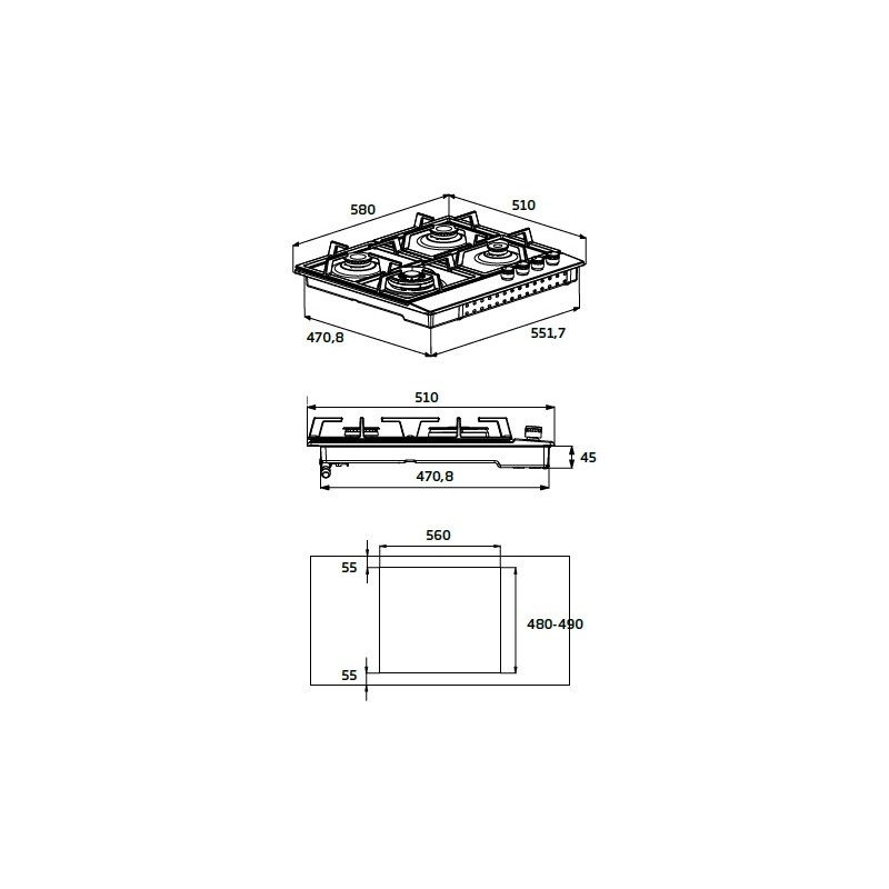 Beko HIAW 64225 SX Acciaio inossidabile Da incasso Gas 4 Fornello(i)