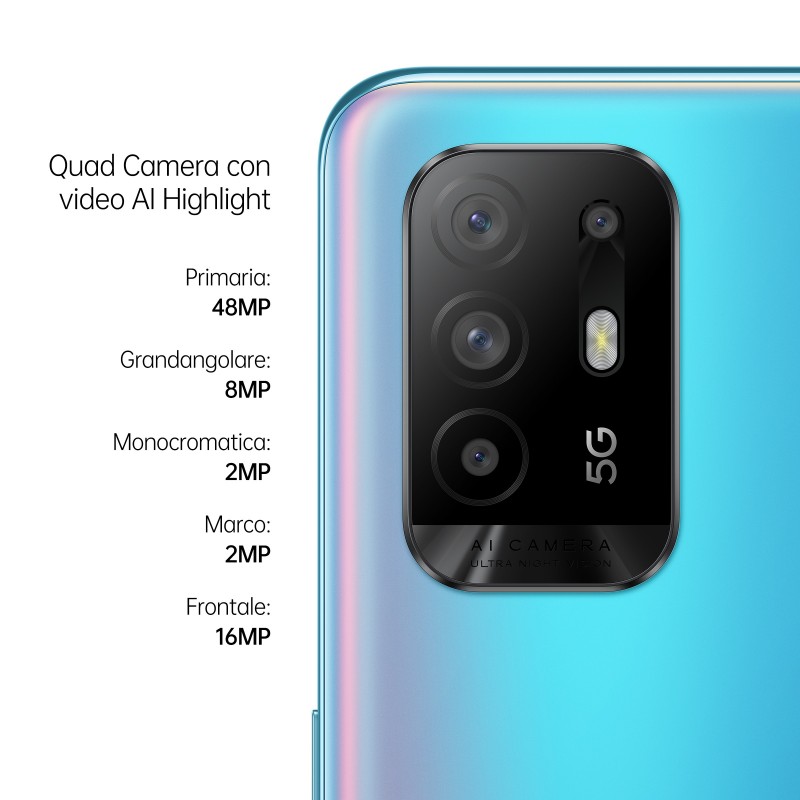 OPPO A94 5G 16,3 cm (6.43 Zoll) Dual-SIM ColorOS 11.1 USB Typ-C 8 GB 128 GB 4310 mAh Blau