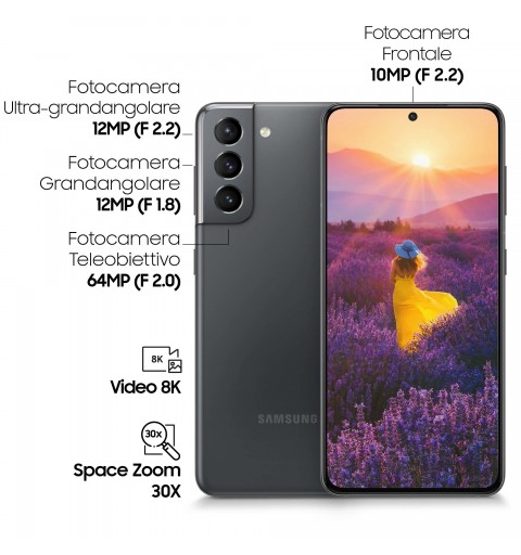 Samsung Galaxy S21 5G SM-G991B 15,8 cm (6.2") Double SIM Android 11 USB Type-C 8 Go 256 Go 4000 mAh Gris