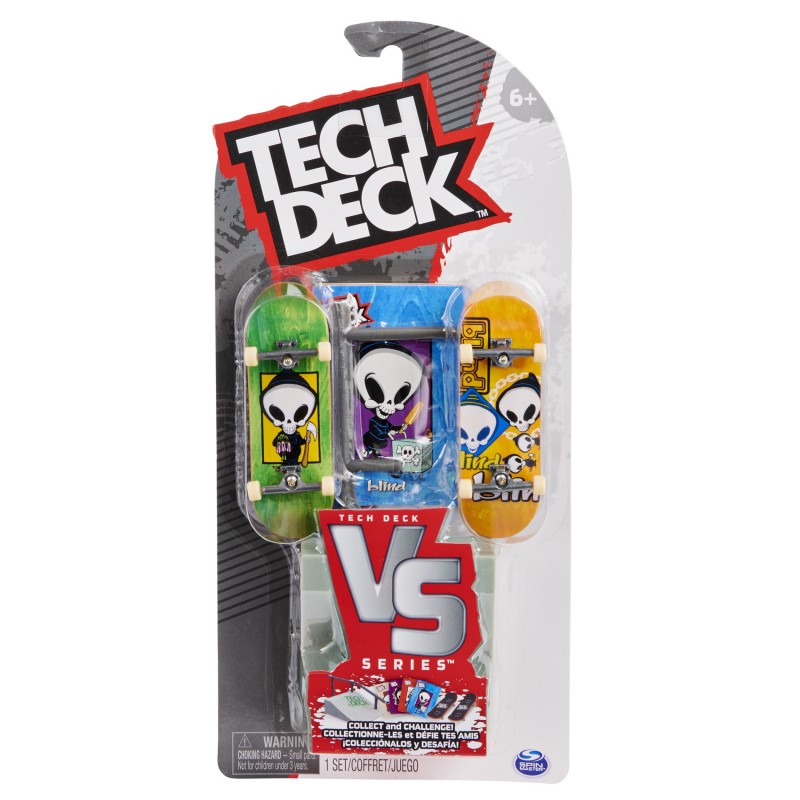 Tech Deck , Skateboards Versus Series, Confezione da 2 mini skate assortiti e un ostacolo, per bambini dai 6 anni in su